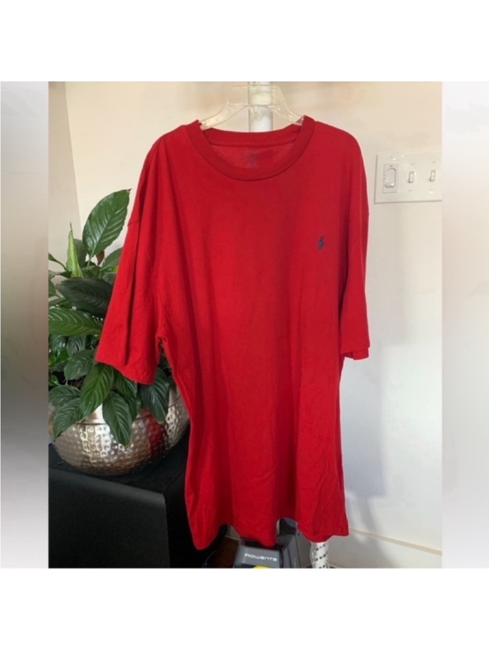 POLO Ralph Lauren Men’s Cotton T Shirt/Tee/Top Sz XL Tall Red navy blue Logo